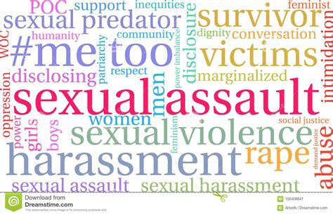 Sexual Assault Word Cloud Stock Illustration Illustration