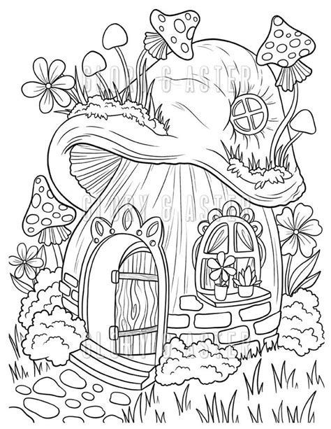 fairy house coloring page