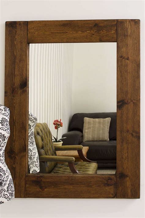 large rustic natural solid wood brown wall mirror ft  ft cm  cm  ebay