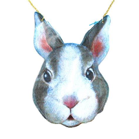 bunny rabbit head shaped vinyl animal themed cross body shoulder bag