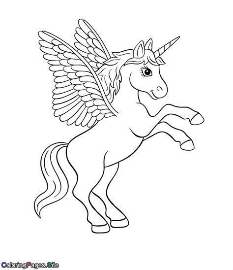 coloring page   unicorn  wings enjoy  wonderful