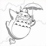 Totoro Coloriage Ghibli Typique Volando Hayao Miyazaki Colorier Neighbor Tableau Archivioclerici Epingle Tatouage sketch template