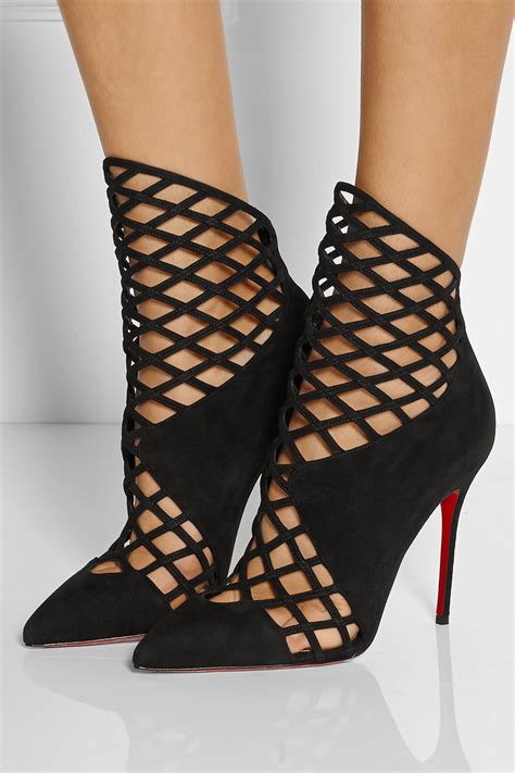 lyst christian louboutin mrs bouglione 100 suede ankle