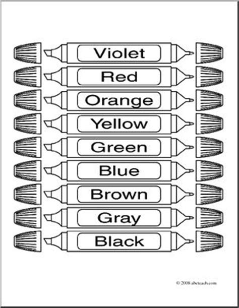 clip art markers coloring page abcteach