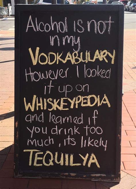 Vodkabulary Drinking Quotes Funny Bar Signs Sunday