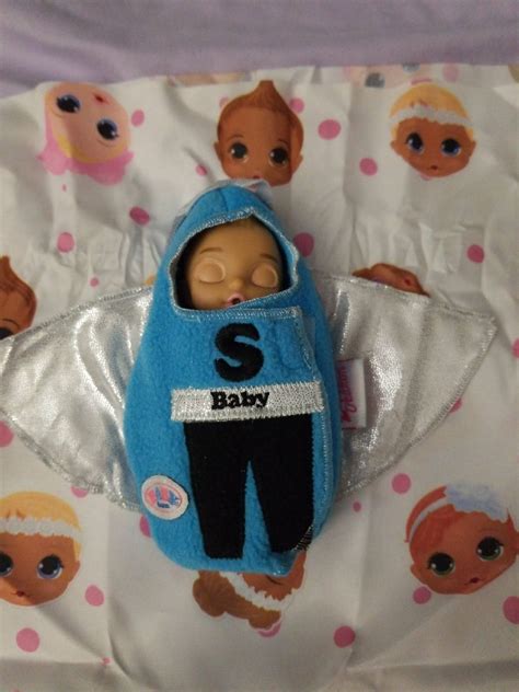 baby born surprise doll blue superbaby  eyes  closed