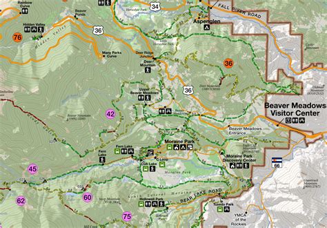 day hikes  rocky mountain national park map guide