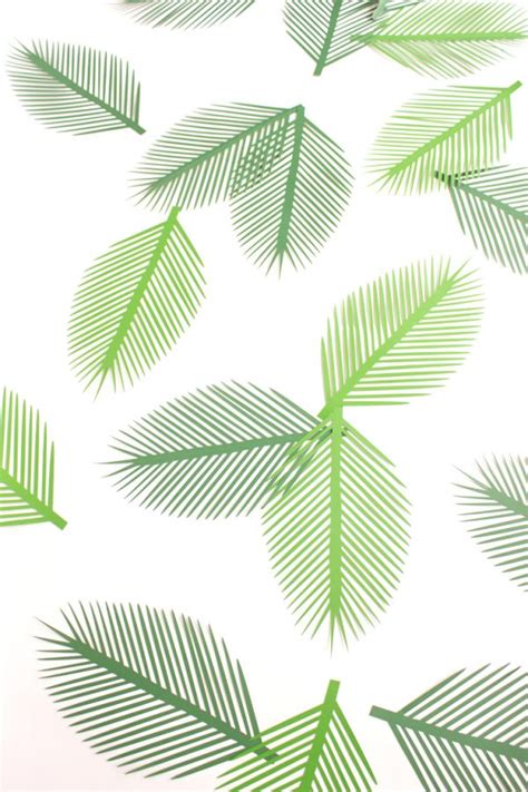 paper palm frond party decor  cut files