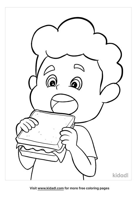 boy eating coloring page coloring page printables kidadl