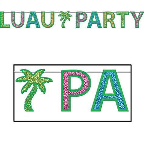 glittered luau party streamer party at lewis elegant