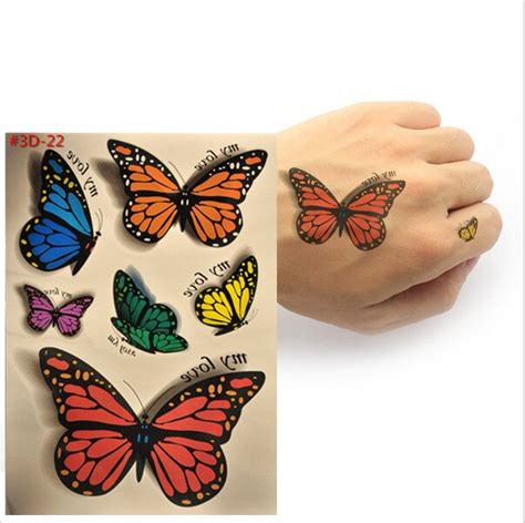 makeup products 3d tattoos flash stickers butterfly rose flower angel