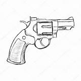 Revolver Pistol Gun Drawing Sketch Vector Drawings Handgun Illustrations Store Getdrawings Stock sketch template