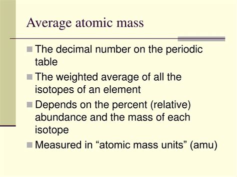 calculating average atomic mass powerpoint