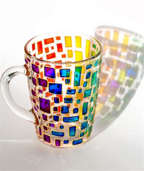 Rainbow Mug Multi Colored Mug Stained Glass Cup Housewarming T