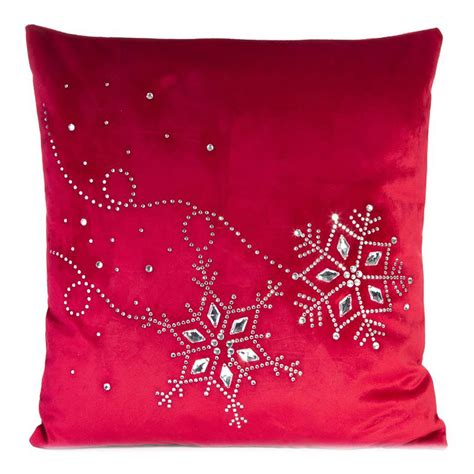 red velvet christmas cushion covers  crystals juellie accessories