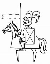 Horse Knight Coloring Pages Printable Supercoloring Medieval sketch template