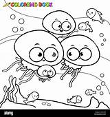 Jellyfish Swimming sketch template