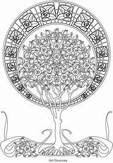 Coloring Pages Life Nouveau Tree Dover Adults Book Creative Doverpublications Publications Pattern Mandala Flower Haven Trees Board Choose Colouring Color sketch template