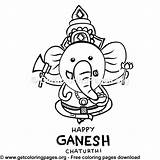 Ganesh Chaturthi Happy Getcoloringpages sketch template