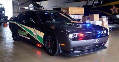 confiscated dodge challenger srt hellcat converted  police car  florida sheriffs department