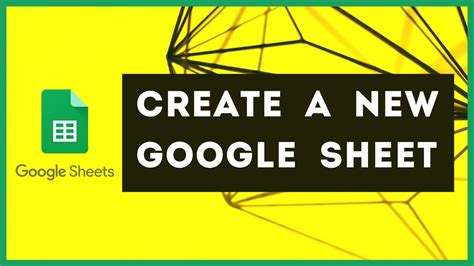 create  google sheet  beginners youtube