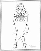 Women Fashion Coloring Curvy Pages Template sketch template