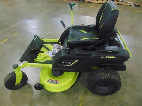 ryobi    ah battery electric  turn riding mower ryztr mn home outlet auction
