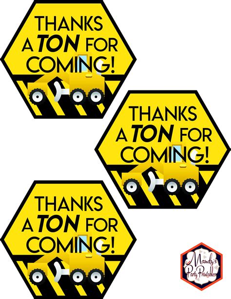 construction party printables  printable