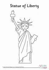 Statue Liberty Coloring Colouring Pages Gate Bridge Golden Kids Color Cartoon Drawing Printable Choose Board Simple Getcolorings Activityvillage sketch template