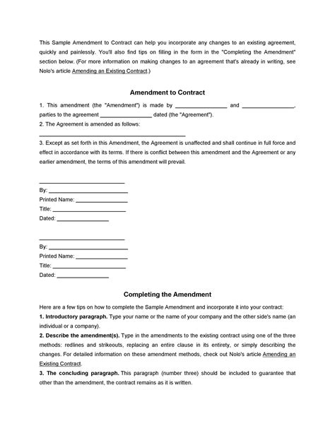 amendment document template tutoreorg master  documents