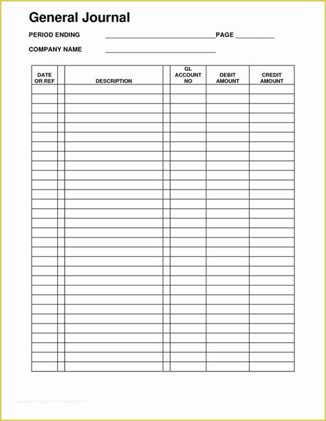 Free Excel Accounting Templates Download Of Accounting Journal Template