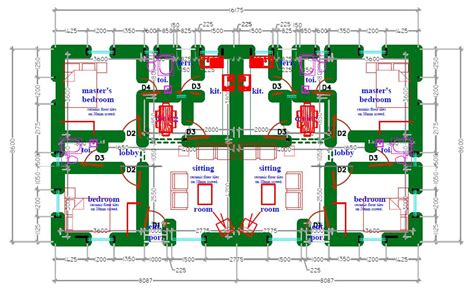semi detached identify layout plan amulo design