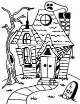 Haunted House Coloring Halloween Pages Printable Outline Printables Drawing Cartoon Color Print Getdrawings Simple Scary Comments Getcolorings Printablee Coloringhome sketch template