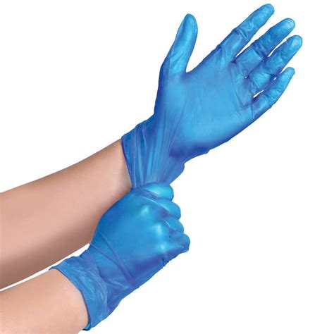 blue vinyl powdered disposable gloves  newhall janitorial