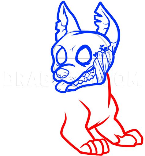 draw  zombie puppy zombie puppy coloring page trace drawing