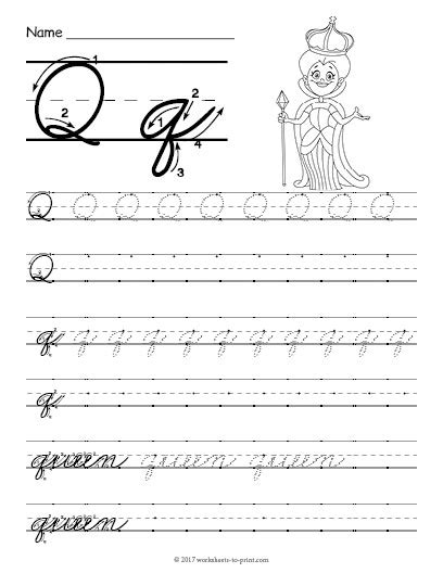 capital   handwriting  printable cursive alphabet