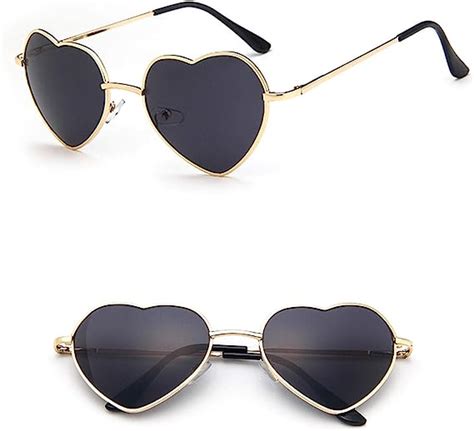 metal frame heart shaped sunglasses for women men heart