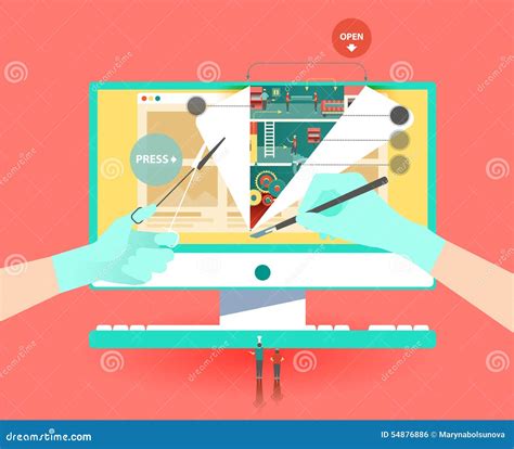 huge website creation stock illustration illustration  monitor