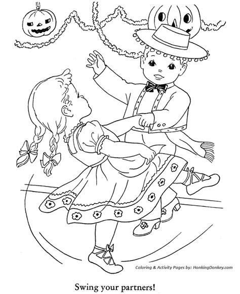 halloween party coloring pages halloween party  honkingdonkey