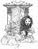 Narnia Coloring Wardrobe Aslan Lion Witch Pages Chronicles Drawing Colouring Coloriage Come Draw Color Printable Le Adult Book Print Dessin sketch template