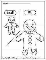 Gingerbread Man Opposites Preschool Worksheets Kids Pdf Book Click sketch template