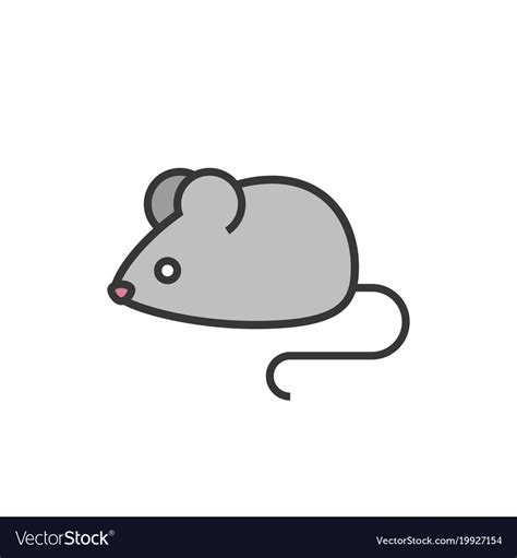 rat  mouse outline icon  fill colour vector image