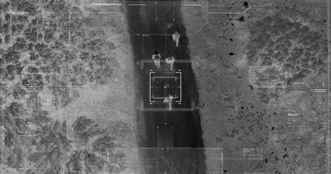 drone  thermal night vision view  terrorist squad walking  weapons stock video footage