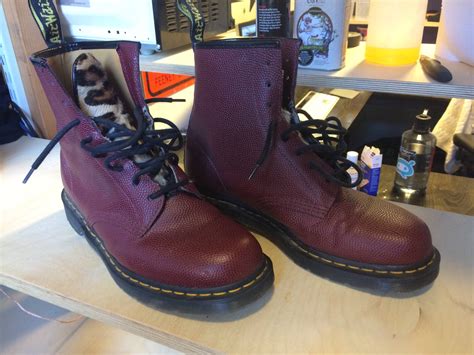 stussy  martens  stussy  cherry red grailed