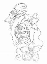 Skull Sugar Tattoo Girl Drawing Roses Pretty Tattoos Mexican Coloring Pages Deviantart Candy Outline Flowers Skulls Lineart Found Flower Friend sketch template