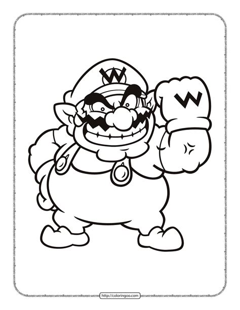 wario coloringpage coloringsheet supermario supermariobros game