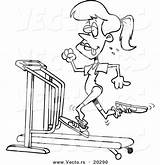 Treadmill Sweaty Toonaday Vecto sketch template