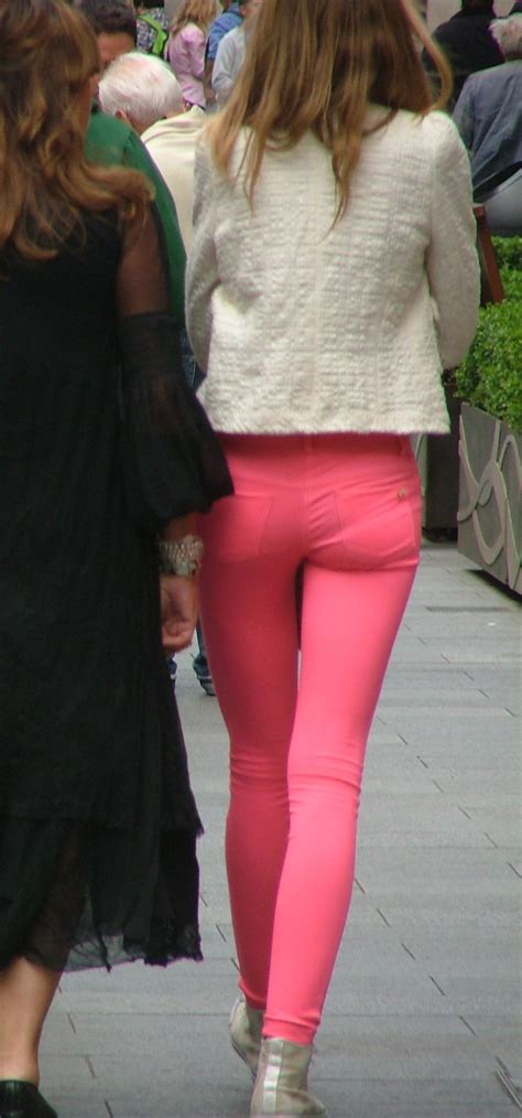 mis lovely skinny teen in tight pink jeans vpl too