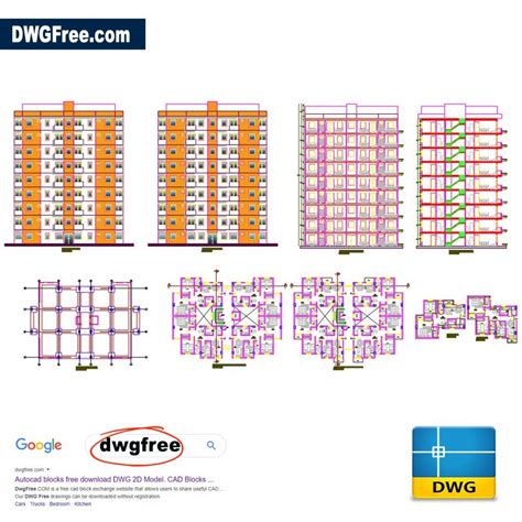 multifamily apartment building dwg blocks drawing   autocad