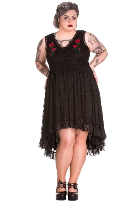 Spin Doctor Plus Size Black Gothic Lace Hi Low Selena Rose